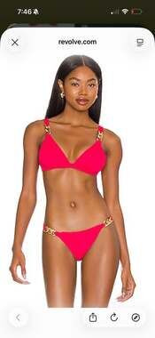 ViX Paula Hermanny Firenze Ibiza Bikini Set Cherry Pink Top S Bottom M